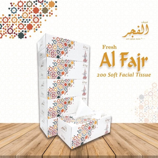 Al Fajr Facial Tissue Box , 2ply, 200 Sheets (Case of 30)