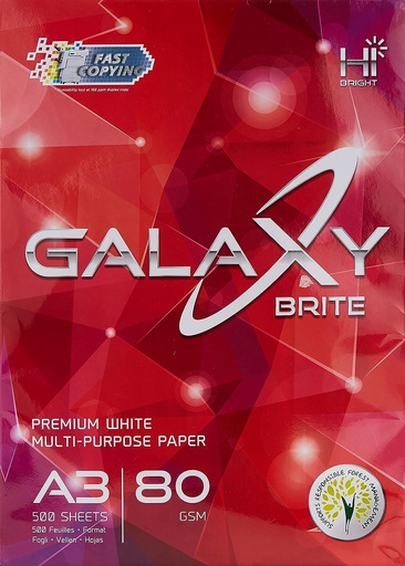 GALAXY Photo Copy Paper A3 - 80GSM, 500 sheets/reams
