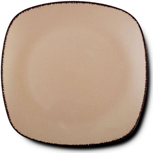 Generic Ceramic Plate, Dinner flat brown Sugar 26 cm, square