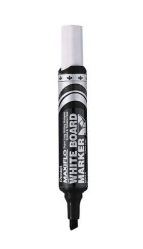 Pentel Maxiflo Whiteboard Marker Chisel tip - Black (Pack of 12)