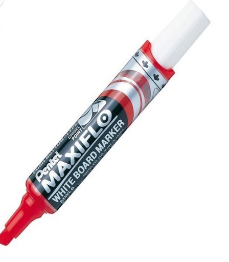 Pentel Maxiflo Whiteboard Marker Chisel tip - Red (Pack of 12)