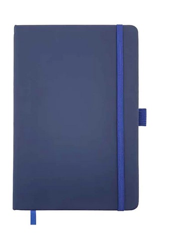 ALM Single Line Hardcover Notebook A5 size with Elastic Closure, Blue , 192 ruled pages, 70gsm