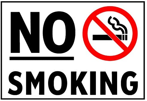 "No Smoking" Sticker Sign ,15 x 20 cm ( Pack of 50)