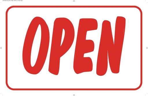"OPEN" Sticker Sign ,11.7 x 7.7 inches, ( Pack of 50)