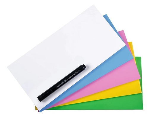 LEGAMASTER 10 X 20 cm Magic-Chart Notes, Electrostatic Sheets,Assorted Colors -  500pcs/Pack