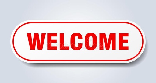 "WELCOME" Sticker Sign , 9 x 3 horizontal ( Pack of 50)