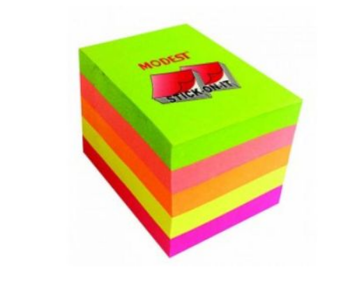 Modest MS6550N Sticky Notes -(3x5 inches) 76 x 127mm, Assorted Color, 100 Sheets, 5 Pads/Packet