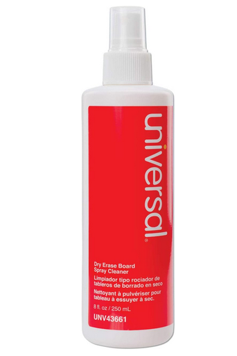 Universal 43661 Dry Erase Spray Cleaner, 8oz Spray Bottle