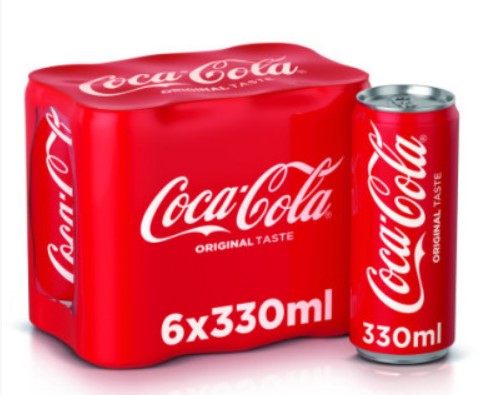 Coca-Cola Coke Regular Can Value 330 ml (Pack of 6)