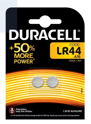 Duracell LR44 1.5V/B Alkaline Batteries ( Pack of 2)