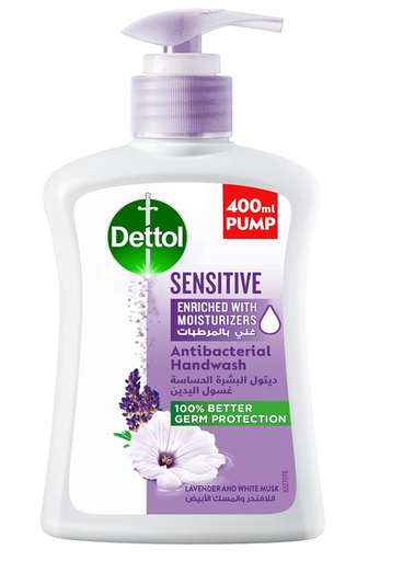 Dettol Anti-Bacterial Handwash 400ml , Lavender & White Musk Fragrance