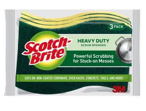 Scotch-Brite Heavy Duty Scrub Sponges (S shape) ( Pack of 3 )