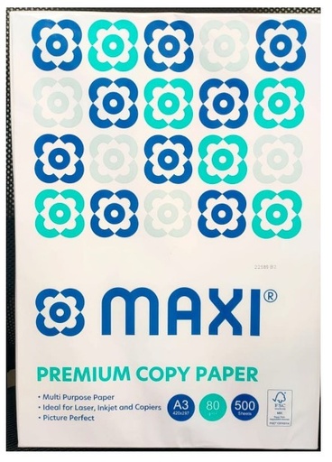 MAXI Premium Copy Paper -A3, 80gsm (5 reams/box)