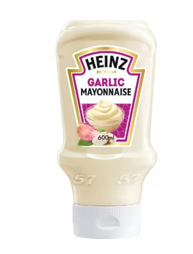 Heinz Mayonnaise Garlic Top Down Squeezy Bottle 600ml