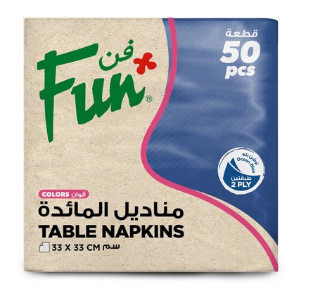 FUN 2-Ply Table Napkin 33x33cm Ocean Blue - Pack of 50