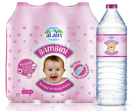 [PR11] Al Ain Bambini Bottled Drinking Water For Babies - 1.5 Liter (Pack Of 6) - in shrink wrap