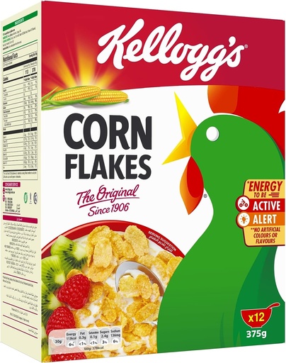 Kellogg's Corn Flakes Cereal 375g ( Case of 12)