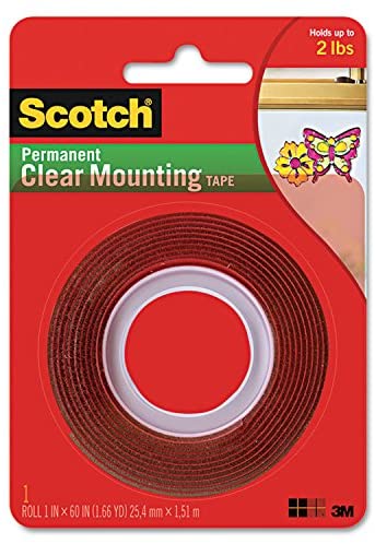 3M SCOTCH CLEAR MOUNTING  DOUBLE SIDED TAPE 1 X 60"