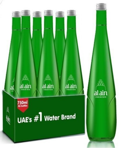 [PR14] Al Ain Sparkling Water In Glass Bottle - 750ml (Pack Of 6)