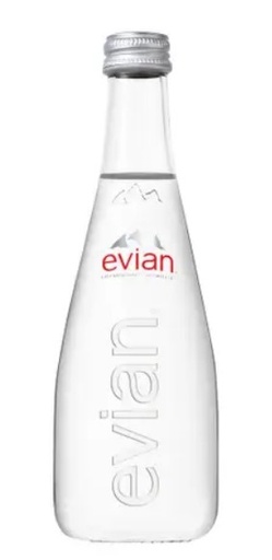 [10215] evian Natural Mineral Water Glass Bottle 750ml - Case of 4