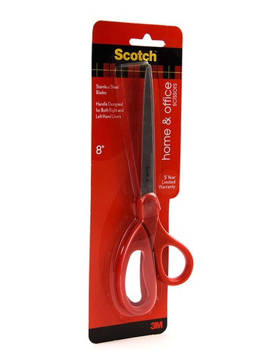 3M Scotch 1408 8-inch Household Scissors, Red