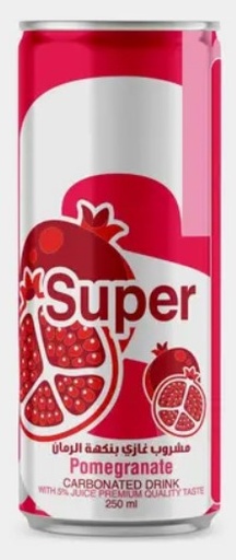 [10696] Super Pomegranate Carbonated Drink 250 ml (Pack of 24 in cans)