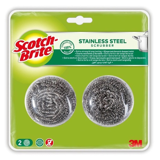 3M Scotch Brite Stainless Steel Metal Spiral Scrubber  (Pack of 2)