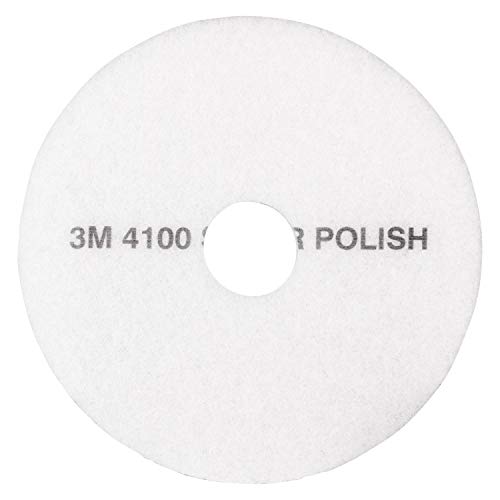 3M™ Super Polish Floor Pad 4100 , 17-Inch Diameter, White, 5 pads per carton