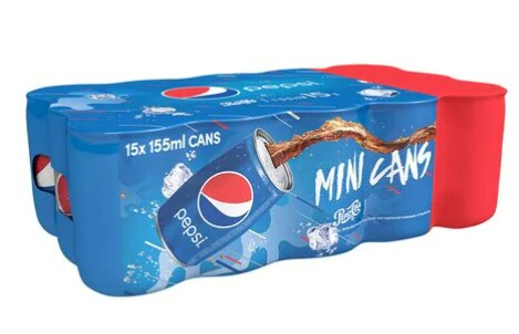 Pepsi Regular Cola Carbonated Soft Drink 155ml (Pack of 15)