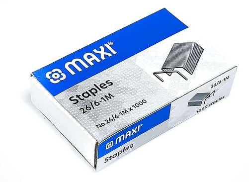 MAXI MX-26-6-1M Staple Pins - 26/6-1M (1000 pins)(Box of 20)