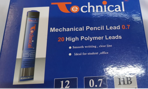 TECHNICAL Mechanical Pencil Lead Refills, HB , 0.7mm (20 Leads Per Tube) x 12