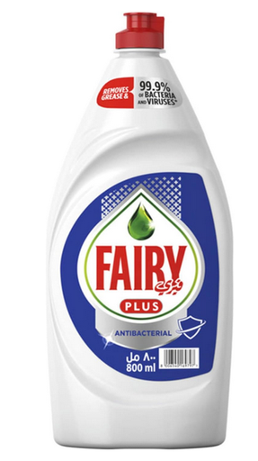 Fairy Plus Antibacterial Dishwashing Liquid Soap , 800ml
