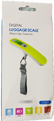 CNT CR609 Digital Luggage Scale , 50kg/110 lbs Capacity , Assorted Colors