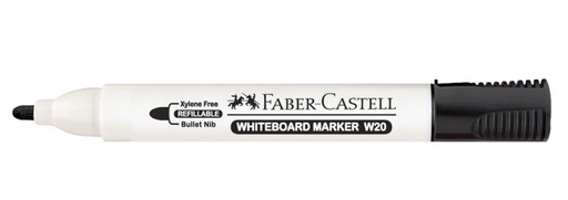 Faber Castell W20 Bullet Tip Whiteboard Marker, Black (Pack of 10)