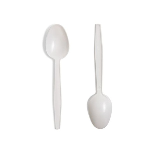 ADY Plastic Classic Teaspoon, White (50 Pieces)
