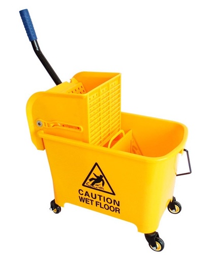 AKC BT01 Mini Mop 20L Bucket Trolley with Wringer - Yellow