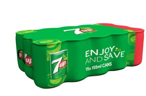 7UP Carbonated Soft Drink 155ml , Regular Can (Pack of 15)