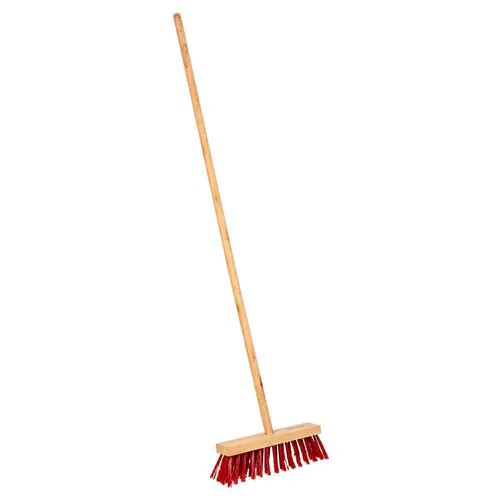 AKC HB09 Hard Brush/Broom With Stick ,  Red
