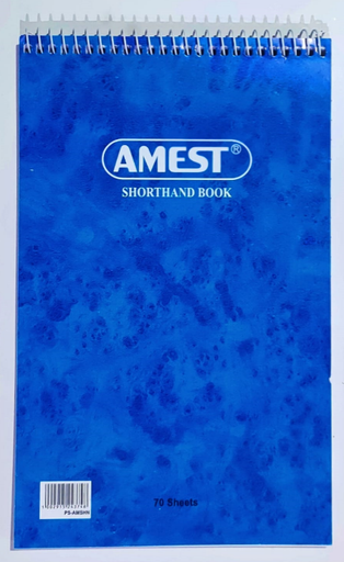 AMEST PS-AMSHIN Shorthand Top Spiral Book - A5 (127 x 205mm) , 70 Sheets