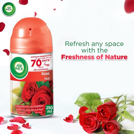 Air Wick Freshmatic Autospray Refill, Rose Fragrance 250ml