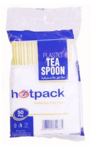 Hotpack Disposable Plastic Teaspoons White (50 pcs) x 40 packets