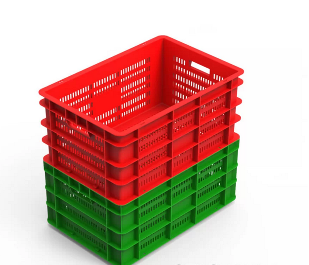 Palletco Ventilated Crate 600x400x350MM ( Assorted Colors ) with LID ( Grey) 84L