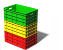 PALLETCO 10111 FISH CLOSED CRATE 600x400x280MM ( Assorted Colors) NO LID 84L