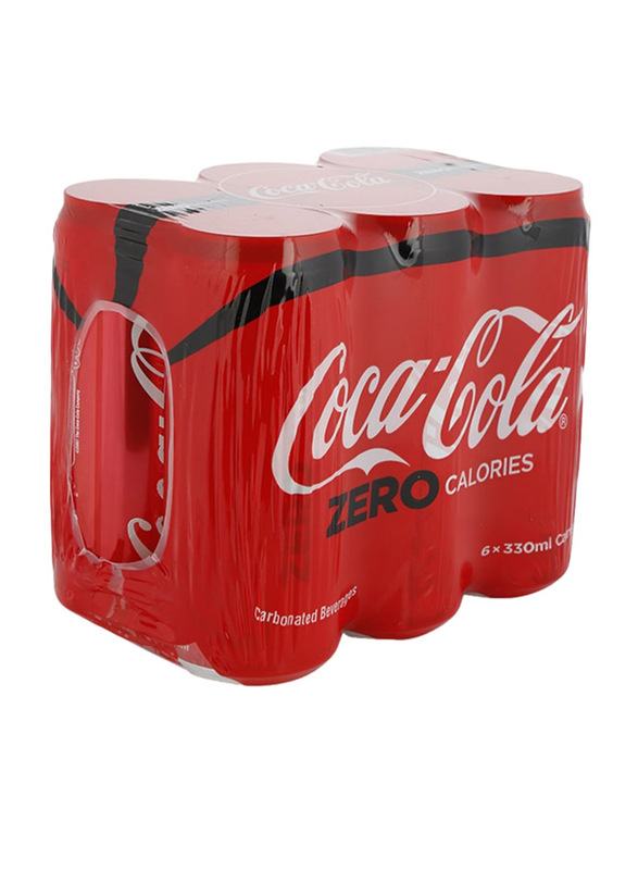 Coca-Cola Zero Soft Drink, Can 330ml (Pack of 6)