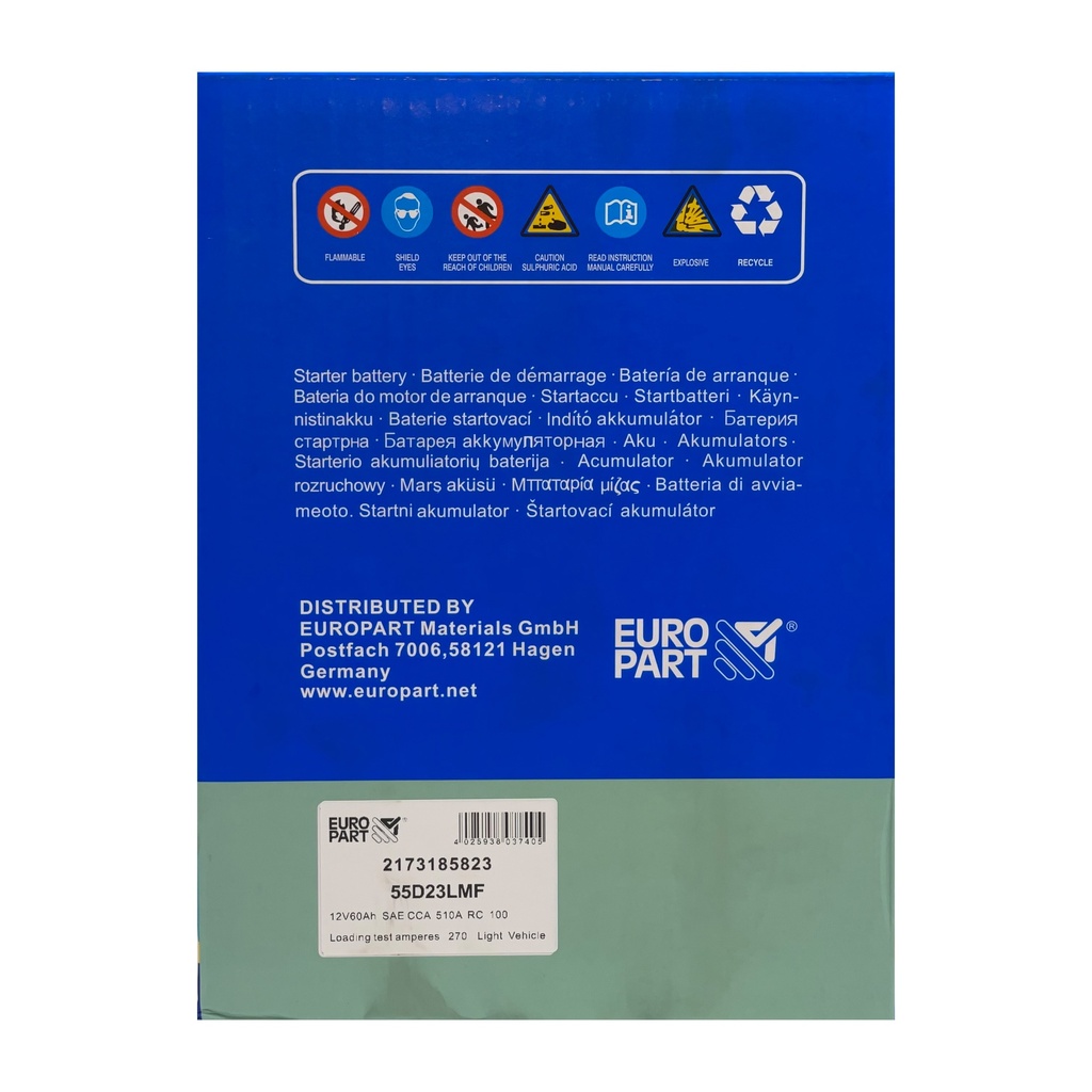 MF Light Vehicle Battery 12V 60Ah (N55D23L AMP)