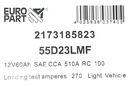 MF Light Vehicle Battery 12V 60Ah (N55D23L AMP)