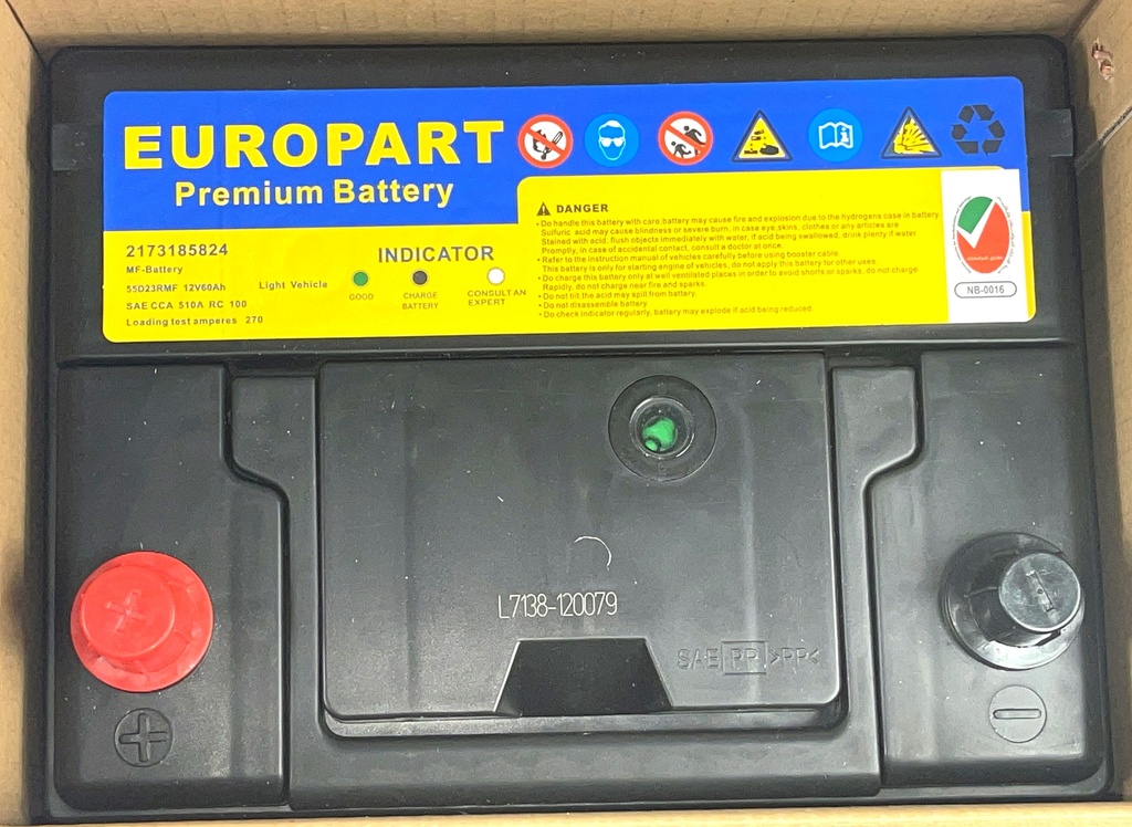 MF Light Vehicle Battery 12V 60Ah (N55D23R AMP/MF)