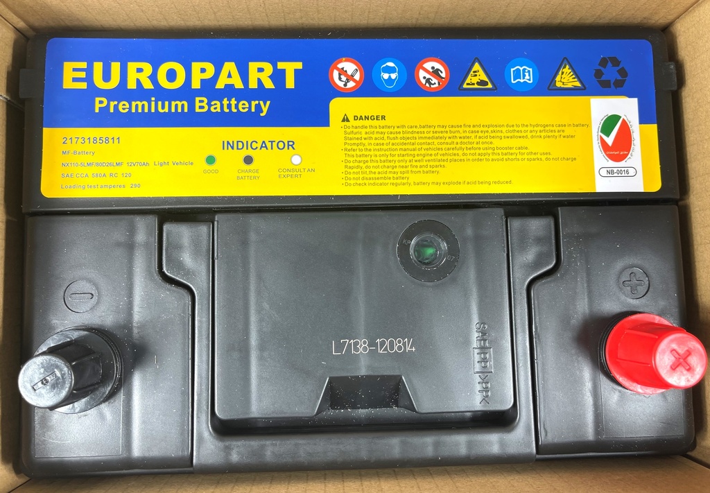MF Light Vehicle Battery 12V 70Ah (N80D26L AMP)