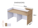 MHM White-Coco Bolo RD-2 Reception Desk 180 cm