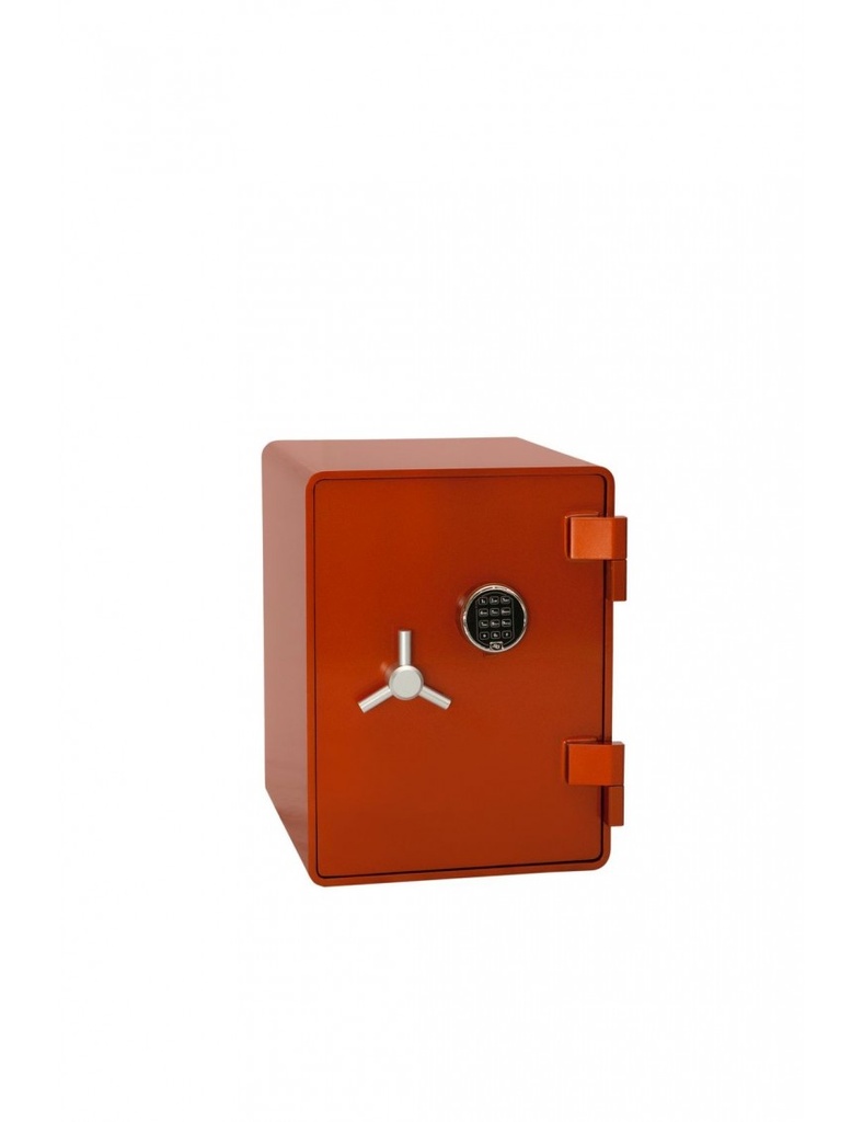 SHINJIN BURGLAR RESISTANT STEEL SAFE with FIRE RESISTANCE MODEL SJST-800(ORANGE). Locking:  ELECTRONIC LOCK